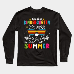 Goodbye kindergarten Graduation 2024 Hello Summer Tiger Long Sleeve T-Shirt